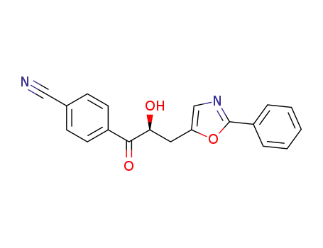 Molecular Structure of 1616777-95-7 (4-(2-hydroxy-3-(2-phenyloxazol-5-yl)propanoyl)benzonitrile)