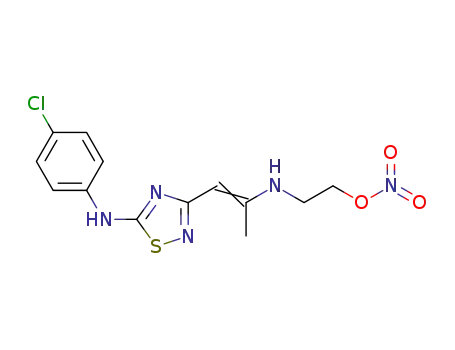 (4''-chlorophenyl)-{3-[1'-(2'''-nitroxyethyl-amino)propenyl]-1,2,4-thiadiazol-5-yl}amine