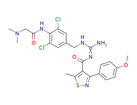 N-(amino(3,5-dichloro-4-(2-(dimethylamino)acetamido)-benzylamino)methylene)-3-(4-methoxyphenyl)-5-methylisothiazole-4-carboxamide
