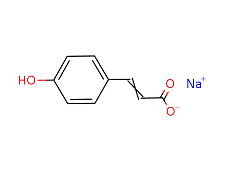 Molecular Structure of 124076-49-9 (2-Propenoic acid, 3-(4-hydroxyphenyl)-, monosodium salt)