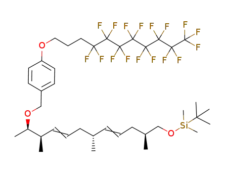 tert-Butyl-{(4E,8E)-(2S,6R,10R,11R)-11-[4-(4,4,5,5,6,6,7,7,8,8,9,9,10,10,11,11,11-heptadecafluoro-undecyloxy)-benzyloxy]-2,6,10-trimethyl-dodeca-4,8-dienyloxy}-dimethyl-silane