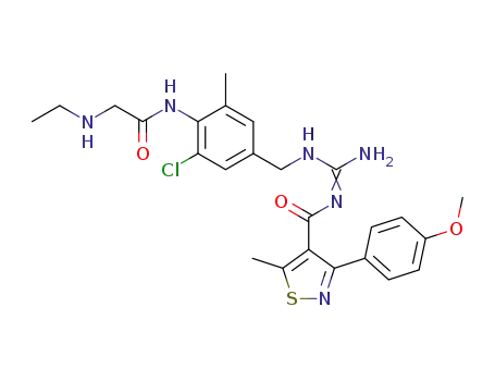 N-(amino(3-chloro-4-(2-(ethylamino)acetamido)-5-methylbenzylamino)methylene)-3-(4-methoxyphenyl)-5-methylisothiazole-4-carboxamide