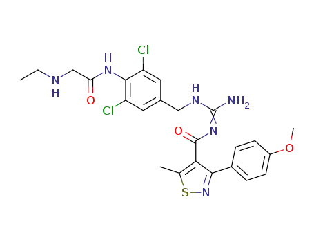 N-(amino(3,5-dichloro-4-(2-(ethylamino)acetamido)-benzylamino)methylene)-3-(4-methoxyphenyl)-5-methylisothiazole-4-carboxamide