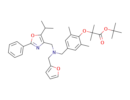 tert-butyl 2-(4-{[{[2-phenyl-5-(propan-2-yl)-1,3-oxazol-4-yl] methyl}(furan-2-ylmethyl) amino] methyl}-2,6-dimethylphenoxy)-2-methylpropanoate