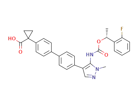 (R)-1-{4'-[5-((1-(2-fluorophenyl)ethoxy)carbonylamino)-1-methyl-1H-pyrazol-4-yl]-biphenyl-4-yl}-cyclopropanecarboxylic acid