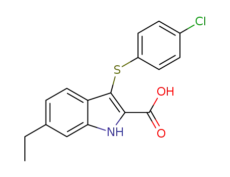 3-((4-chlorophenyl)thio)-6-ethyl-1H-indole-2-carboxylic acid