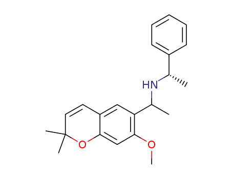 Molecular Structure of 1454618-11-1 (1-(7-methoxy-2,2-dimethyl-2H-chromen-6-yl)-N-((S)-1-phenylethyl)ethanamine)