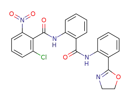 2-chloro-N-(2-((2-(4,5-dihydrooxazol-2-yl)phenyl)carbamoyl)phenyl)-6-nitrobenzamide