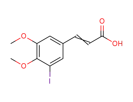 Molecular Structure of 156488-57-2 (3-(3-IODO-4,5-DIMETHOXYPHENYL)ACRYLIC ACID)