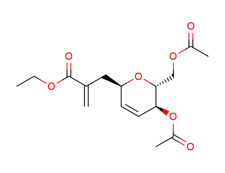 2H-Pyran-2-propanoic acid,
5-(acetyloxy)-6-[(acetyloxy)methyl]-5,6-dihydro-a-methylene-, ethyl
ester, (2R,5S,6R)-