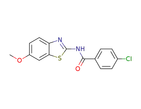 Molecular Structure of 91506-72-8 (4-chloro-N-(6-methoxybenzo[d]thiazol-2-yl)benzamide)