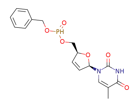 Thymidine, 2',3'-didehydro-3'-deoxy-, 5'-(phenylmethyl phosphonate)