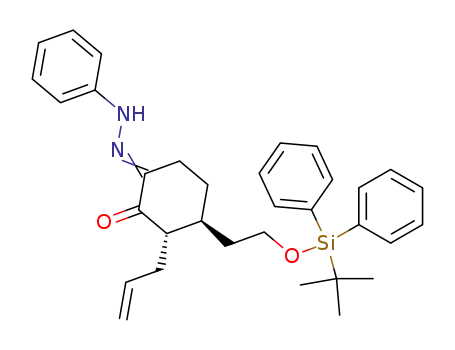 1,2-Cyclohexanedione,
4-[2-[[(1,1-dimethylethyl)diphenylsilyl]oxy]ethyl]-3-(2-propenyl)-,
1-(phenylhydrazone), (3S,4S)-
