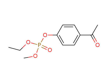 Molecular Structure of 565455-55-2 (Phosphoric acid, 4-acetylphenyl ethyl methyl ester)