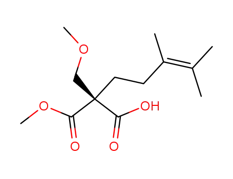 Molecular Structure of 840524-71-2 (Propanedioic acid, (3,4-dimethyl-3-pentenyl)(methoxymethyl)-,
monomethyl ester, (2S)-)