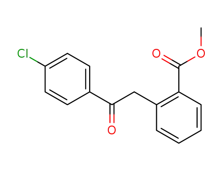 Molecular Structure of 92874-01-6 (Benzoic acid, 2-[2-(4-chlorophenyl)-2-oxoethyl]-, methyl ester)