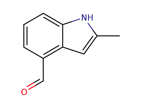 Molecular Structure of 321922-05-8 (1H-Indole-4-carboxaldehyde, 2-methyl- (9CI))