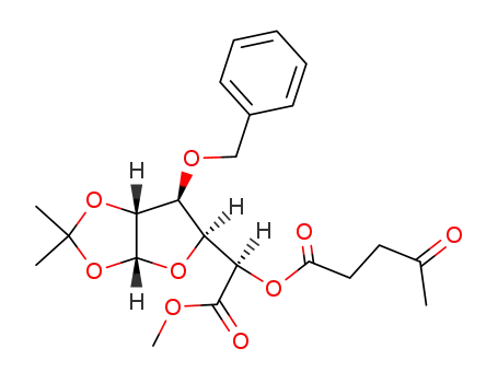 Molecular Structure of 444118-40-5 (methyl 3-O-benzyl-1,2-O-isopropylidene-5-O-levulinoyl-β-L-idofuranosyluronate)