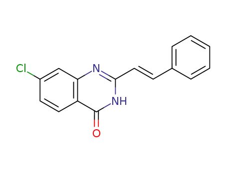 Molecular Structure of 127033-30-1 (4(1H)-Quinazolinone, 7-chloro-2-[(1E)-2-phenylethenyl]-)