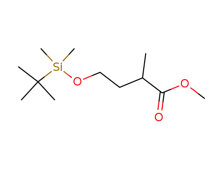 Molecular Structure of 647028-54-4 (Butanoic acid, 4-[[(1,1-dimethylethyl)dimethylsilyl]oxy]-2-methyl-, methyl
ester)