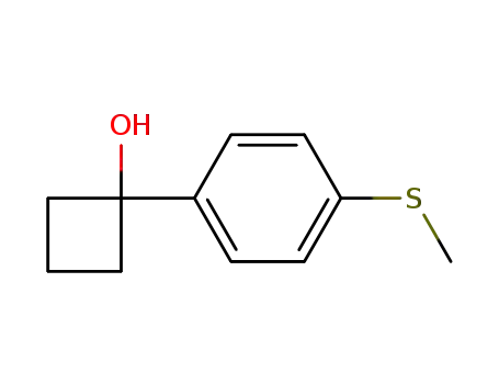 Molecular Structure of 29480-07-7 (1-(4-Methylsulfanyl-phenyl)-cyclobutanol)