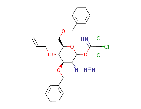 Molecular Structure of 717902-61-9 (4-O-allyl-2-azido-3,6-di-O-benzyl-2-deoxy-β-D-glucopyranoside trichloroacetimidate)