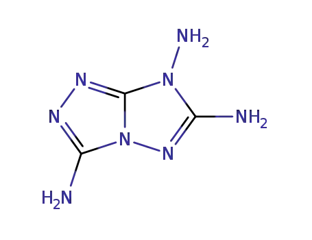 Molecular Structure of 13728-15-9 (3,6,7-triamino-7H-[1,2,4]triazolo[4,3-b][1,2,4]triazolium)