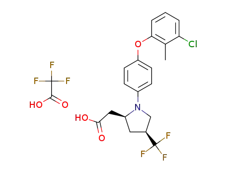 2-((2S,4S)-1-(4-(3-Chloro-2-methylphenoxy)phenyl)-4-(trifluoromethyl)pyrrolidin-2-yl)acetic acid trifluoroacetic acid salt