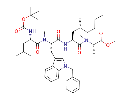 (S)-2-[((2S,4R)-2-{(S)-3-(1-Benzyl-1H-indol-3-yl)-2-[((S)-2-tert-butoxycarbonylamino-4-methyl-pentanoyl)-methyl-amino]-propionylamino}-4-methyl-octanoyl)-methyl-amino]-propionic acid methyl ester