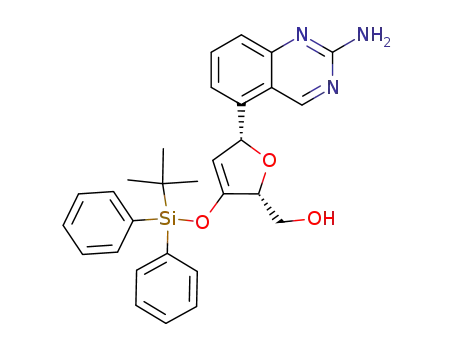 (2'R)-cis-5-[2',5'-dihydro-4'-((tert-butyldiphenyl)silyl)oxy-2'-furanyl]-2-aminoquinazoline