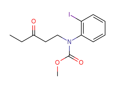 Molecular Structure of 501346-46-9 (Carbamic acid, (2-iodophenyl)(3-oxopentyl)-, methyl ester)