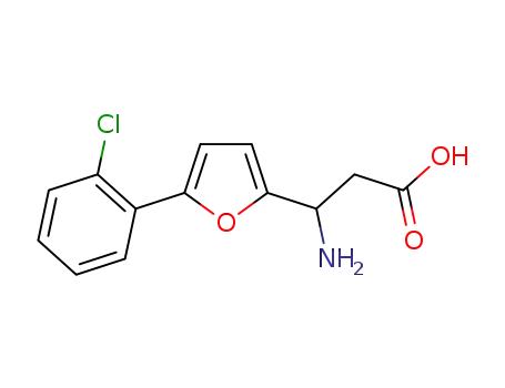 Molecular Structure of 773125-64-7 (3-AMINO-3-[5-(2-CHLOROPHENYL)-FURAN-2-YL]-PROPIONIC ACID)