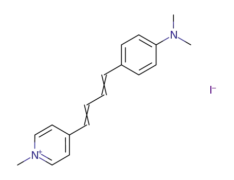 Molecular Structure of 68107-17-5 (Pyridinium, 4-[4-[4-(dimethylamino)phenyl]-1,3-butadienyl]-1-methyl-,
iodide)