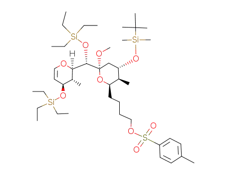 Toluene-4-sulfonic acid 4-{(2R,3S,4S,6R)-4-(tert-butyl-dimethyl-silanyloxy)-6-methoxy-3-methyl-6-[(S)-((2R,3S,4S)-3-methyl-4-triethylsilanyloxy-3,4-dihydro-2H-pyran-2-yl)-triethylsilanyloxy-methyl]-tetrahydro-pyran-2-yl}-butyl ester