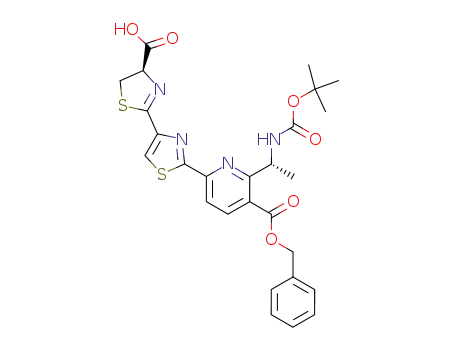 (R)-2'-[5-Benzyloxycarbonyl-6-((R)-1-tert-butoxycarbonylamino-ethyl)-pyridin-2-yl]-4,5-dihydro-[2,4']bithiazolyl-4-carboxylic acid