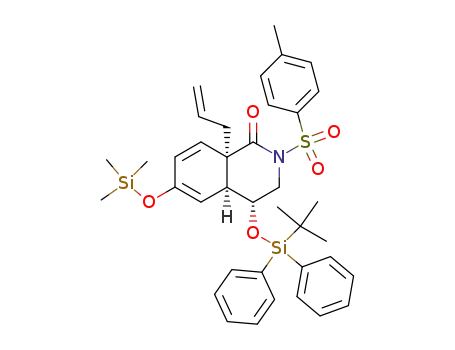 Molecular Structure of 447408-36-8 (8a-allyl-4-(<i>tert</i>-butyl-diphenyl-silanyloxy)-2-(toluene-4-sulfonyl)-6-trimethylsilanyloxy-3,4,4a,8a-tetrahydro-2<i>H</i>-isoquinolin-1-one)