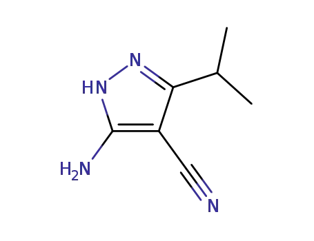 Molecular Structure of 476371-64-9 (1H-Pyrazole-4-carbonitrile,3-amino-5-(1-methylethyl)-(9CI))