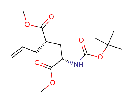 Molecular Structure of 213475-89-9 (L-Glutamic acid, N-[(1,1-dimethylethoxy)carbonyl]-4-(2-propenyl)-,
dimethyl ester, (4S)-)
