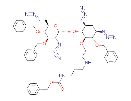 (3-{2-[(1R,2R,3S,5R,6S)-3,5-Diazido-2-((2R,3R,4R,5R,6R)-3-azido-6-azidomethyl-4,5-bis-benzyloxy-tetrahydro-pyran-2-yloxy)-6-benzyloxy-cyclohexyloxy]-ethylamino}-propyl)-carbamic acid benzyl ester
