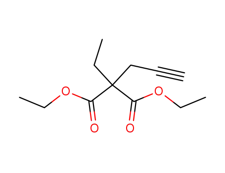 Molecular Structure of 84928-67-6 (diethyl 2-ethyl-2-(1-propyn-3-yl)malonate)