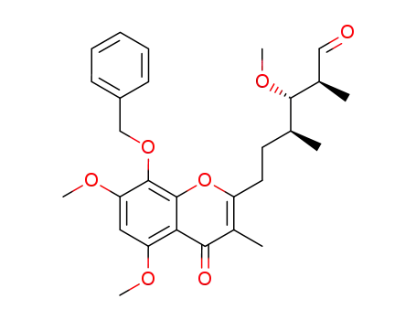 Molecular Structure of 293743-94-9 ((2S,3S,4S)-6-(8-Benzyloxy-5,7-dimethoxy-3-methyl-4-oxo-4H-chromen-2-yl)-3-methoxy-2,4-dimethyl-hexanal)