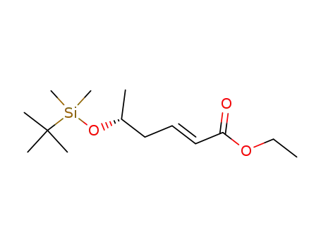 2-Hexenoic acid, 5-[[(1,1-dimethylethyl)dimethylsilyl]oxy]-, ethyl ester,
(2E,5R)-