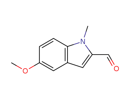 Molecular Structure of 144265-42-9 (5-METHOXY-1-METHYL-1H-INDOLE-2-CARBALDEHYDE)