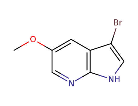 Molecular Structure of 1053655-76-7 (3-broMo-5-Methoxy-1H-pyrrolo[2,3-b]pyridine)