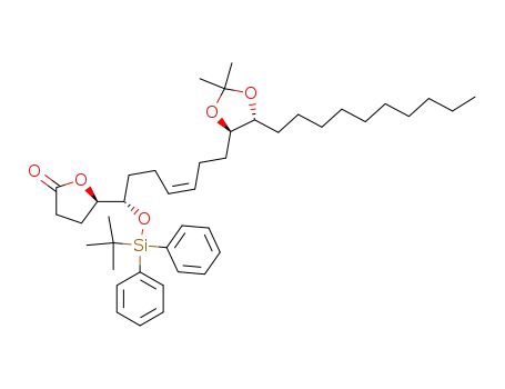 (R)-5-[(Z)-(S)-1-(tert-Butyl-diphenyl-silanyloxy)-7-((4R,5R)-5-decyl-2,2-dimethyl-[1,3]dioxolan-4-yl)-hept-4-enyl]-dihydro-furan-2-one