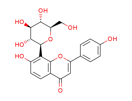 Molecular Structure of 3681-96-7 (8-β-D-Glucopyranosyl-7-hydroxy-2-(4-hydroxyphenyl)-4H-1-benzopyran-4-one)