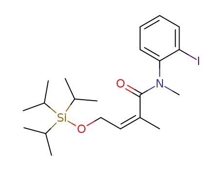Molecular Structure of 153109-42-3 ((Z)-2-Methyl-4-triisopropylsilanyloxy-but-2-enoic acid (2-iodo-phenyl)-methyl-amide)