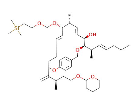 (4E,9E,13E)-(6R,7R,8R,11R,12S,18R)-7-(4-Methoxy-benzyloxy)-6,11,18-trimethyl-17-methylene-20-(tetrahydro-pyran-2-yloxy)-12-(2-trimethylsilanyl-ethoxymethoxy)-icosa-4,9,13-trien-8-ol
