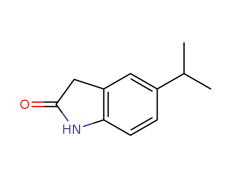 Molecular Structure of 156232-25-6 (2H-Indol-2-one,1,3-dihydro-5-(1-methylethyl)-(9CI))