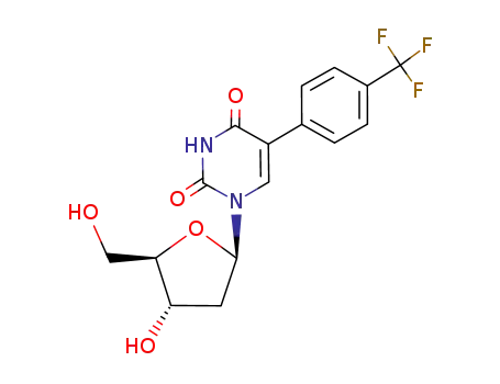 Molecular Structure of 108664-93-3 (Uridine, 2'-deoxy-5-[4-(trifluoromethyl)phenyl]-)